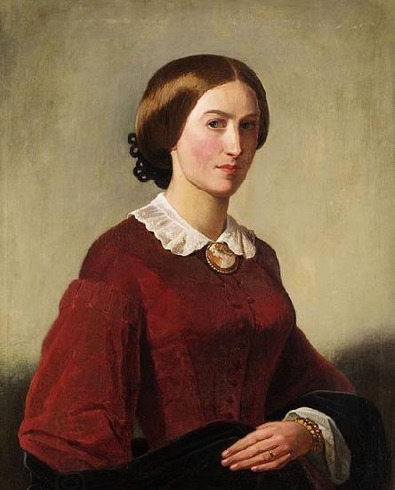 Theodor Leopold Weller Portrat einer Dame mit Brosche oil painting picture